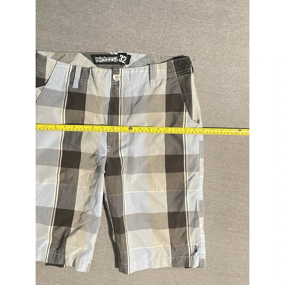 Billabong Men's Plaid Shorts Size‎ 32 Surf Skate Casual Gray Blue Check Shorts